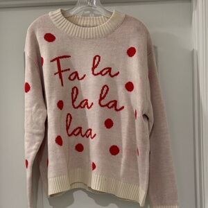 Red FaLaLa Polka Dot Sweater